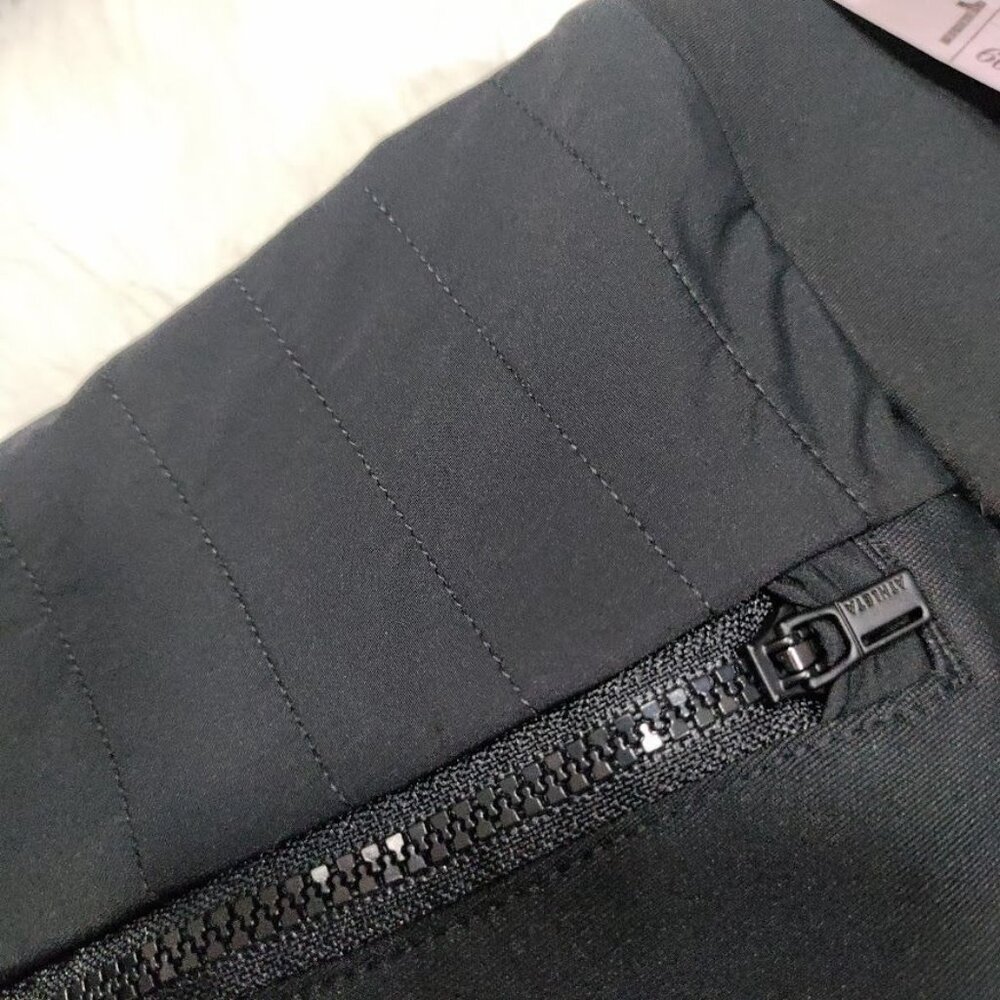 Athleta Peak Hybrid Womens Medium Pullover Mid-Rise Fleece Tight Leggings Black - Picture 4 of 13